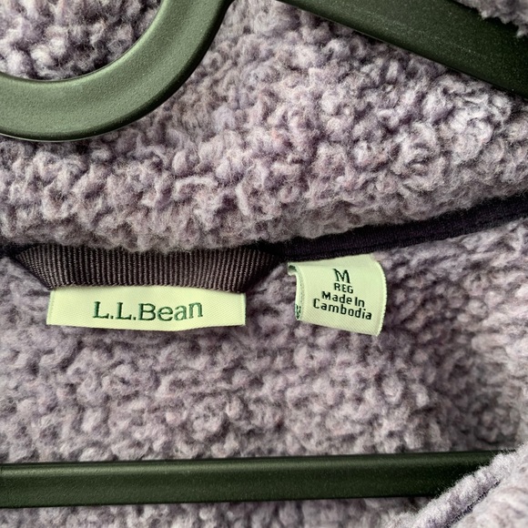 L.L Bean purple fuzzy quarter button up - Picture 2 of 6